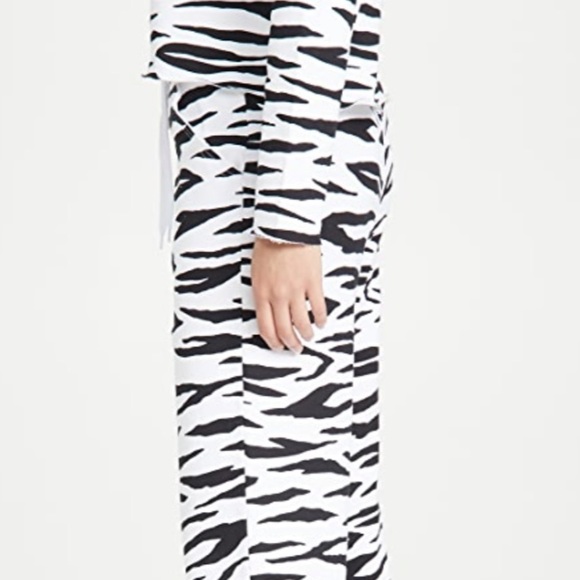 NWT 525 America Zebra Cropped High Waist Lounge Pants While/Black - Picture 5 of 9